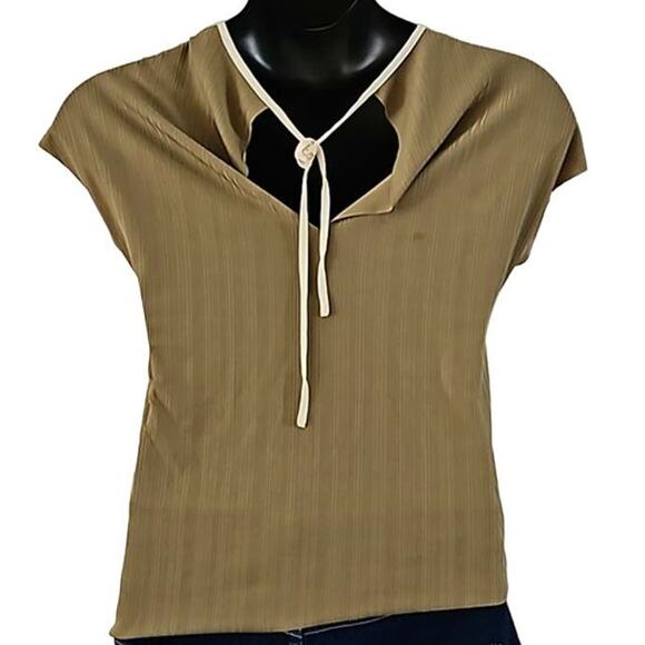 Pink Martini Asymmetrical Colorblock Short Sleeve Blouse - Size XS - NWT - Picture 5 of 7